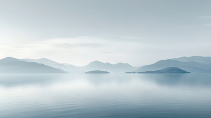 Serene Misty Mountain Lake