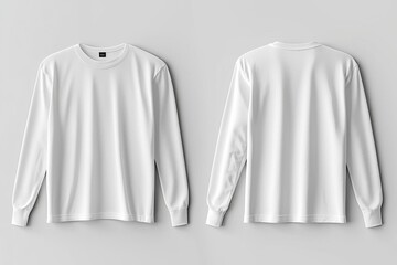 White Long Sleeve Tshirt Mockup Isolated created with Generative AI