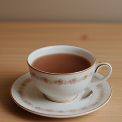 Fototapeta premium Simple Cup of Hot Tea on a White Background