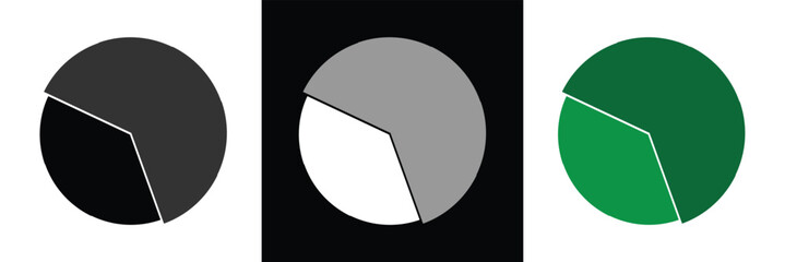 Pie chart set. Circle percentage diagram for application infographic, UI, web design, business presentation, marketing map or download progress vector illustration isolated white background in eps10.