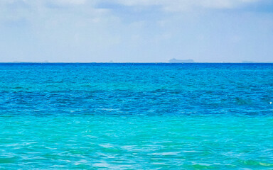 Tropical Caribbean beach sea clear water Playa del Carmen Mexico.