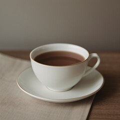 Fototapeta premium Simple Cup of Hot Tea on a White Background