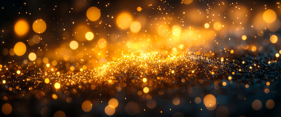 Obraz premium A bright orange background with a lot of sparkles. The sparkles are scattered all over the background, creating a sense of movement and energy. Scene is lively and festive