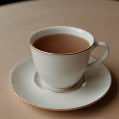 Fototapeta premium Simple Cup of Hot Tea on a White Background