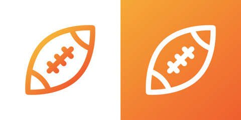 American football ball. Minimal gradient icon. Back to school. Vector illustration, flat design