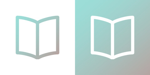 Minimal gradient open publication icon. Back to school. Vector illustration, flat design