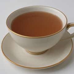 Simple Cup of Hot Tea on a White Background