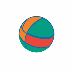 Colorful basketball illustration for sports design and promotional purposes
