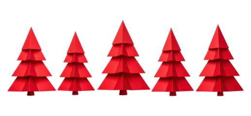 PNG Red paper Christmas trees christmas white background christmas tree.