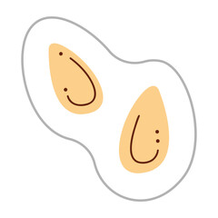 Sticker with a pumpkins seeds. Color flat vector illustration.
