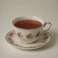 Simple Cup of Hot Tea on a White Background