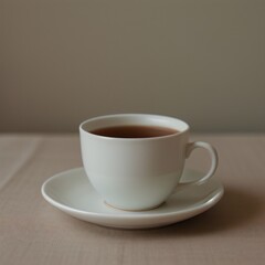 Fototapeta premium Simple Cup of Hot Tea on a White Background
