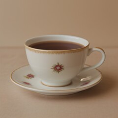 Simple Cup of Hot Tea on a White Background