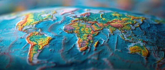 Fototapeta premium Global Economic Strategy Planning Concept on Globe Map