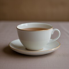 Fototapeta premium Simple Cup of Hot Tea on a White Background