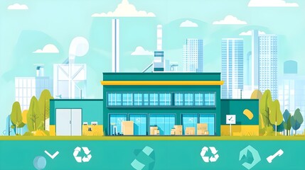 High-tech recycling facility, symbolizing circular economy.