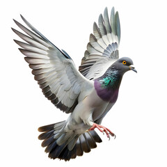 Fototapeta premium a pigeon flying on a white background