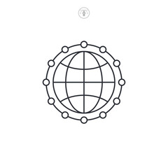Network Globe icon symbol vector illustration isolated on white background
