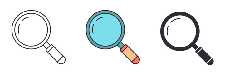 Magnifying Glass, search icon symbol vector illustration isolated on white background
