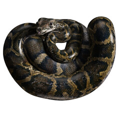 3D rendered illustration of a Burmese python isolated on a transparent background 