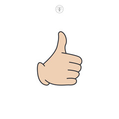 Thumbs Up icon symbol vector illustration isolated on white background