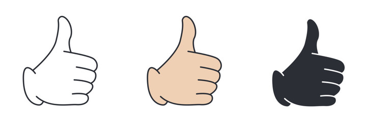 Thumbs Up icon symbol vector illustration isolated on white background