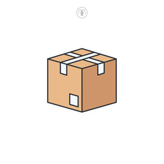 Box icon symbol vector illustration isolated on white background