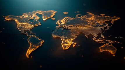 world map, global connection lines and network concept.