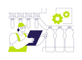 Pet bottle production abstract concept vector illustration.