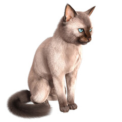 Obraz premium 3D rendered illustration of a Siam cat isolated on a transparent background 
