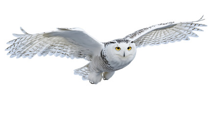 snowy owl in flight isolated on transparent background © Iana