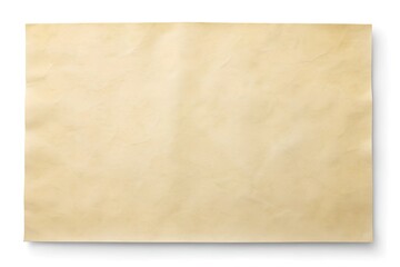 A sheet of old yellowed paper on a white background