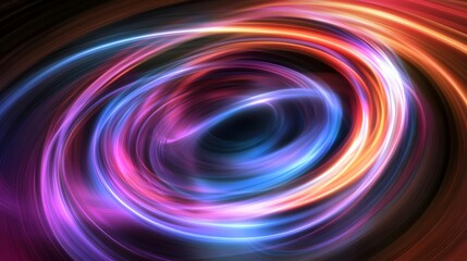 Light trails forming abstract spirals, organic shapes, vibrant and energetic.