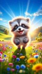 Obraz premium Waschbär