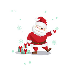 Happy new year Santa Claus with merry christmas gift boxes, celebratr