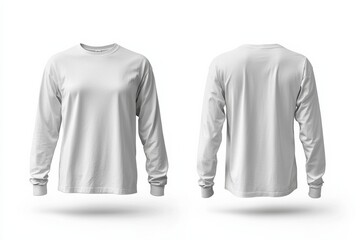 Fototapeta premium White Long Sleeve Tshirt Mockup Isolated created with Generative AI