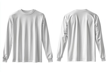 White Long Sleeve Tshirt Mockup Isolated created with Generative AI