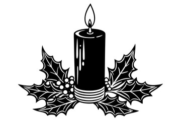 candle silhouettes for religion commemorative and party.Christmas candles silhouette vector illustration.