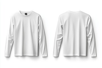 White Long Sleeve Tshirt Mockup Isolated created with Generative AI