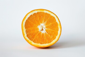 Single fresh orange on white background