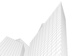 Fototapeta premium abstract city buildings vector drawing