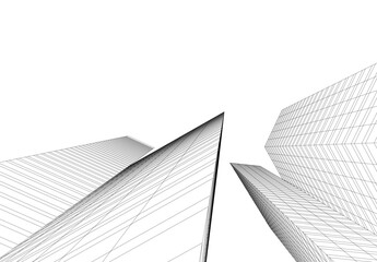 Fototapeta premium abstract city buildings vector drawing