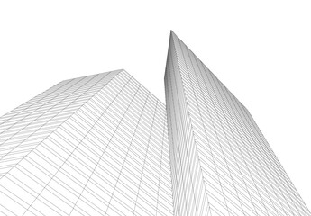 Fototapeta premium abstract city buildings vector drawing