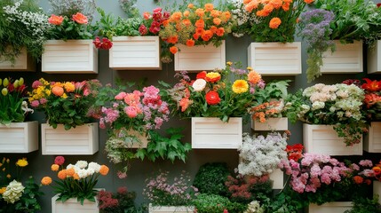 Naklejka premium flower shop with colorful flowers