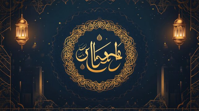 Islamic Calligraphy with Lanterns