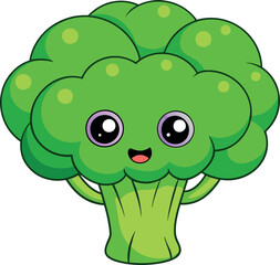Obraz premium Broccoli cartoon kawaii character