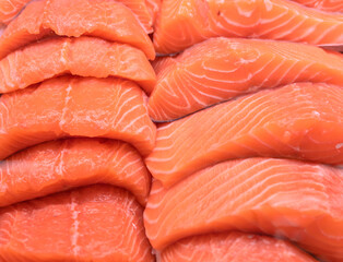 raw salmon fish fillet as food background