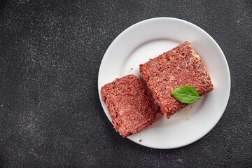 ham spam luncheon canned meat fresh meal food snack on the table copy space foodbackground rustic top view