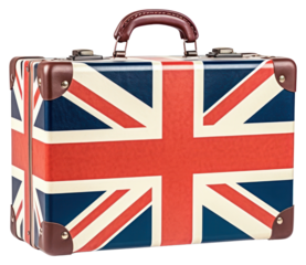 PNG Vintage suitcase luggage flag bag.