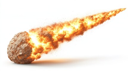 Extinction meteor clipart showing a meteor impact scenario on a white background